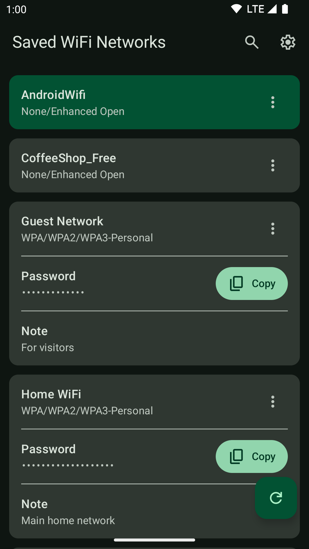 wifi-password-manager screenshot 1